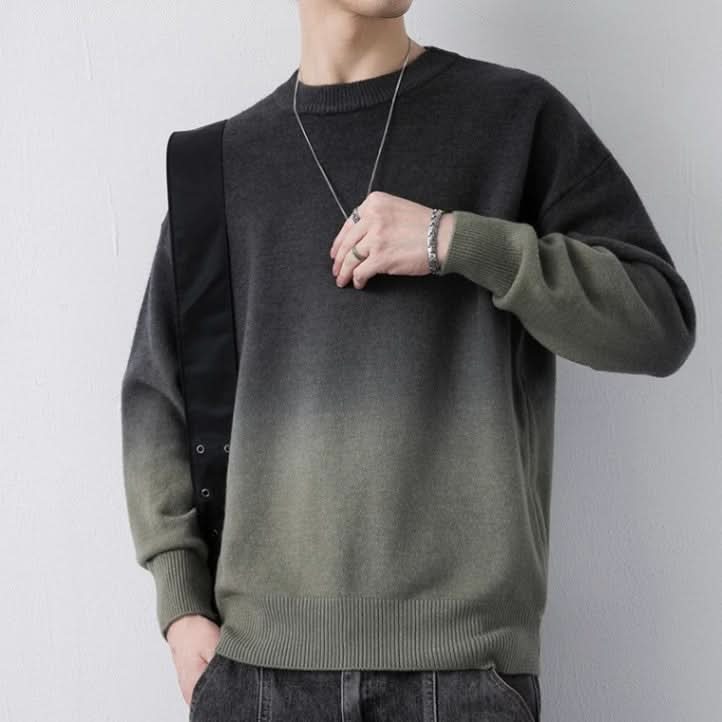 Mens Loose - fitting Crew - neck Sweater - Eshtree