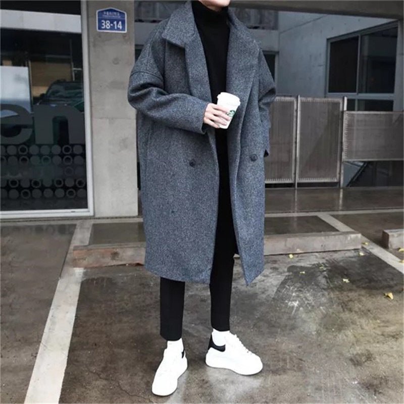 Men's loose thick woolen coat - Eshtree