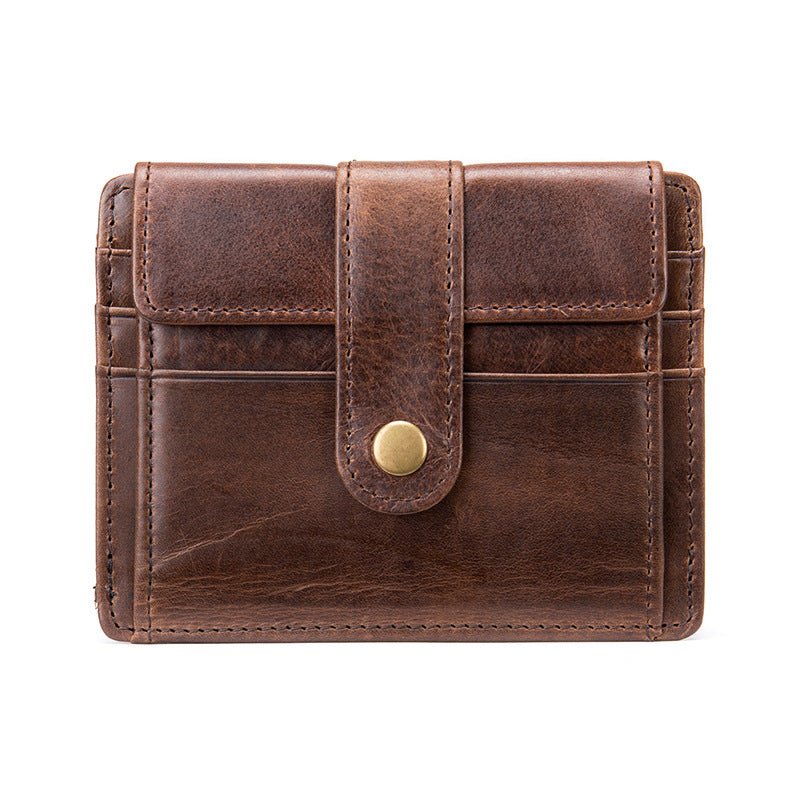 Mens Minimalist Leather Coin And Transit Card Holder - Eshtree