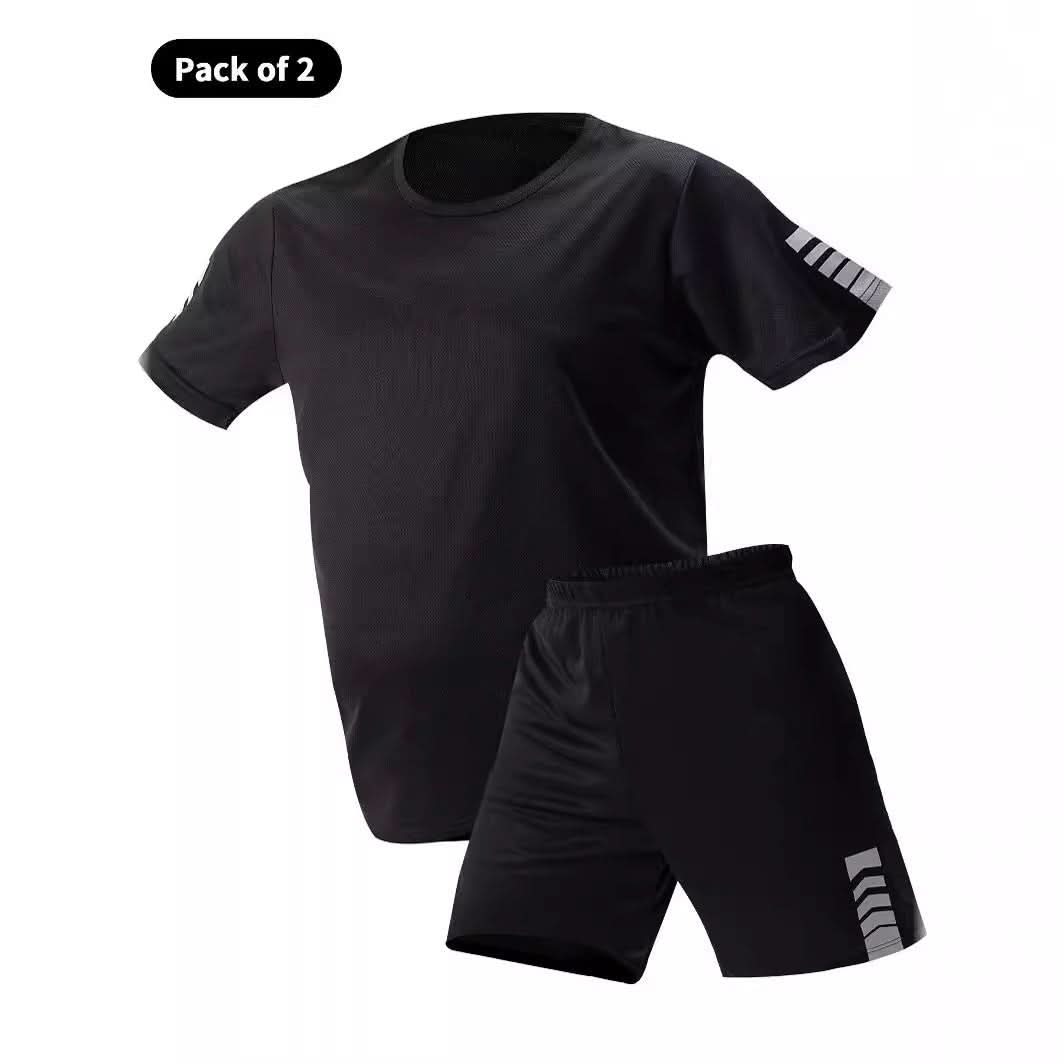 Men's Oversized Short Sleeve Shorts Suit Leisure Home Running Fitness Two - piece Set - Eshtree