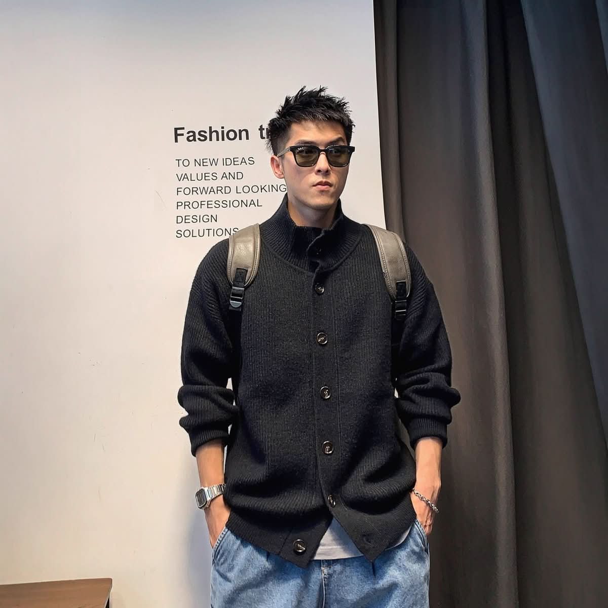 Mens Retro Casual Cardigan Sweater In American Style - Eshtree