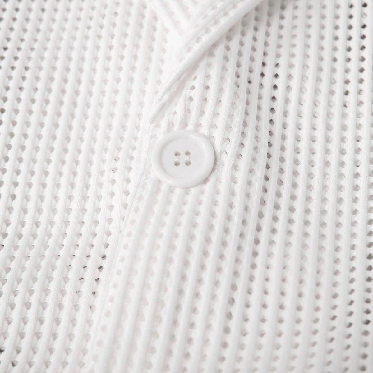 Mens Solid Color Loose Fit White Suit Casual Jacket - Eshtree