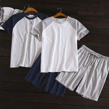 Men's summer short sleeve shorts home set - Eshtree