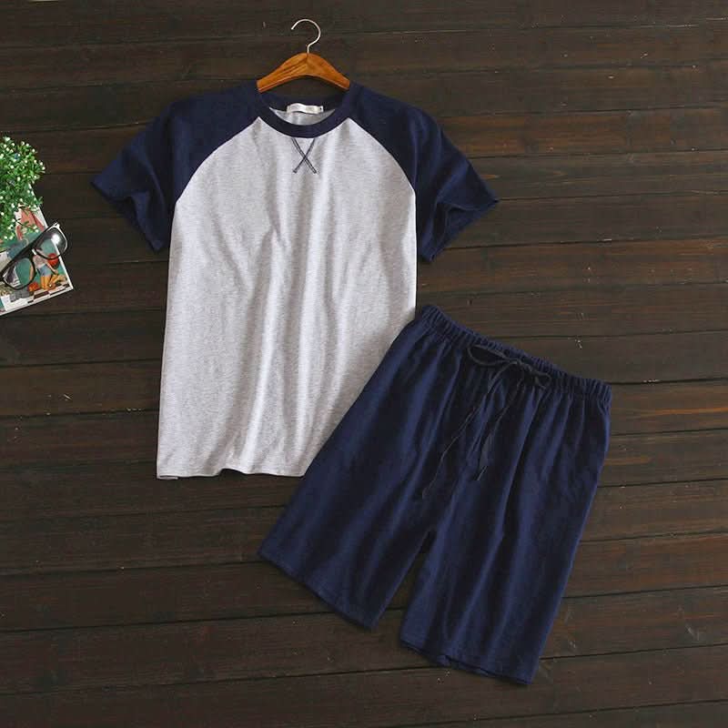 Men's summer short sleeve shorts home set - Eshtree