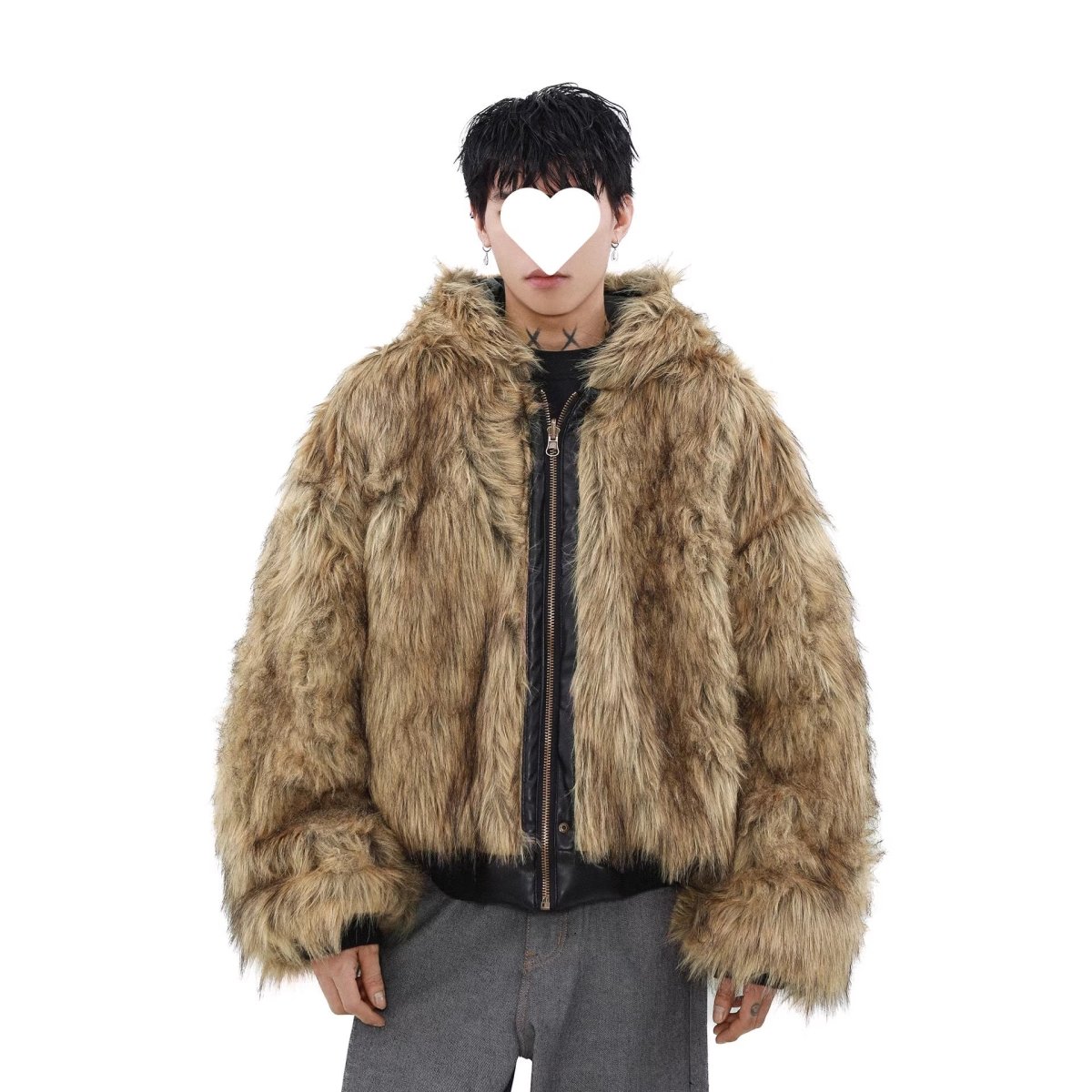 Mens Winter Fleece - Lined Thickened Reversible Leather - and - Fur Jacket - Eshtree