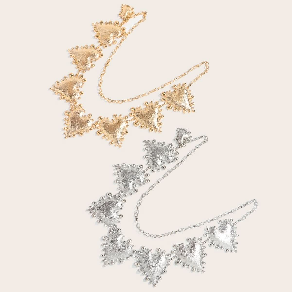 Metal Heart - shaped Retro Waist Chain Dress Decoration - Eshtree