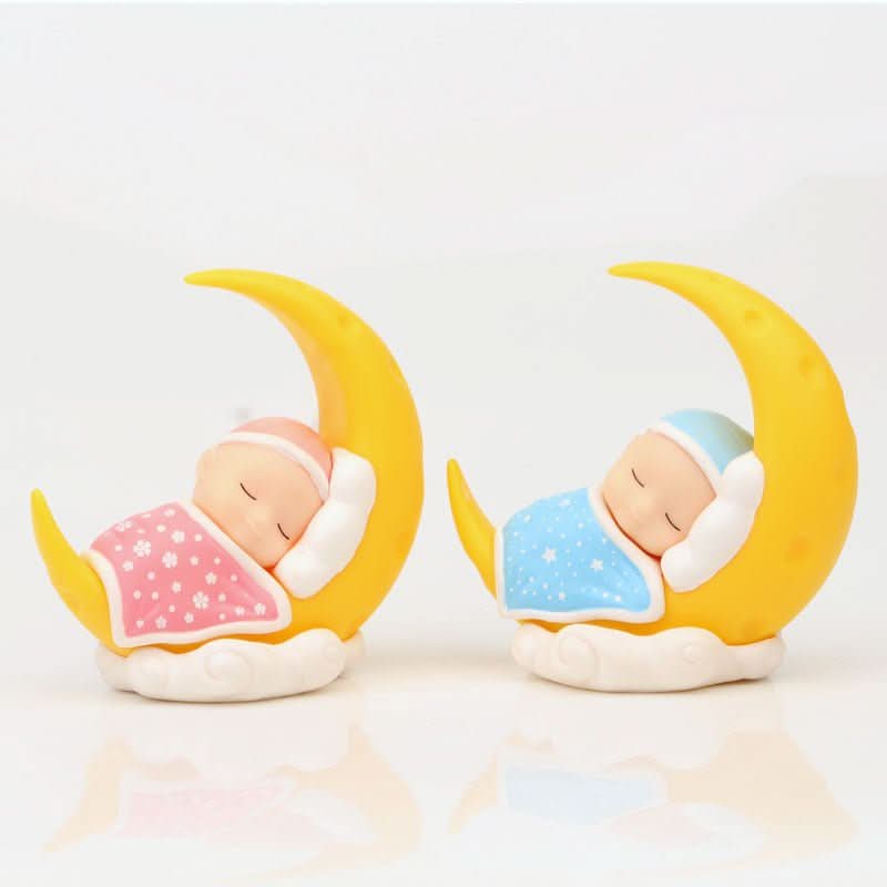 Micro - view Moon Cover Quilt Sleeping Baby Handmade Cute Cake Decorations Supplies For Children's Decorations - Eshtree