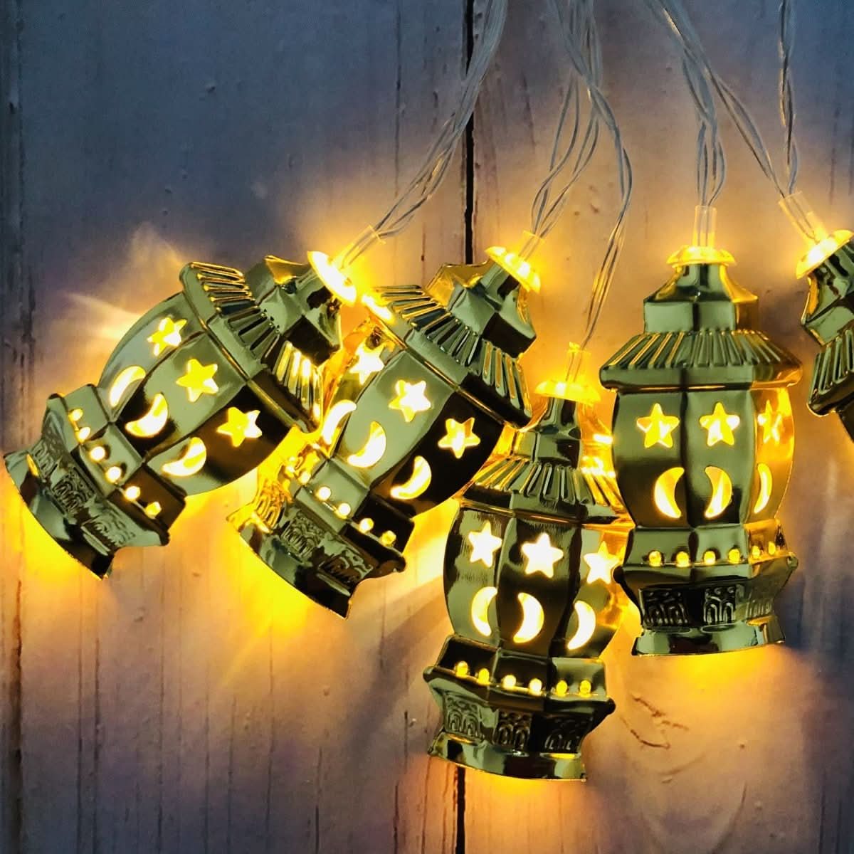 Middle East Arab Muslim Ramadan Wrought Iron LED Palace Lantern String Light - Eshtree