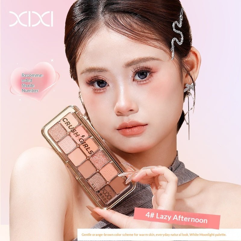 Mist Muse Twelve - Color Eyeshadow Palette Shimmer Sparkle Matte Highlight Contour Blush All - in - One Palette - Eshtree