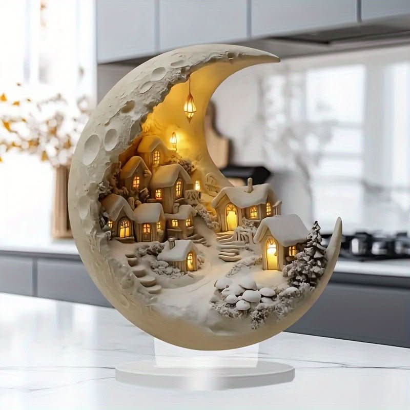 Moon Snow House Desktop Living Room Bedroom Decoration Room Decoration - Eshtree