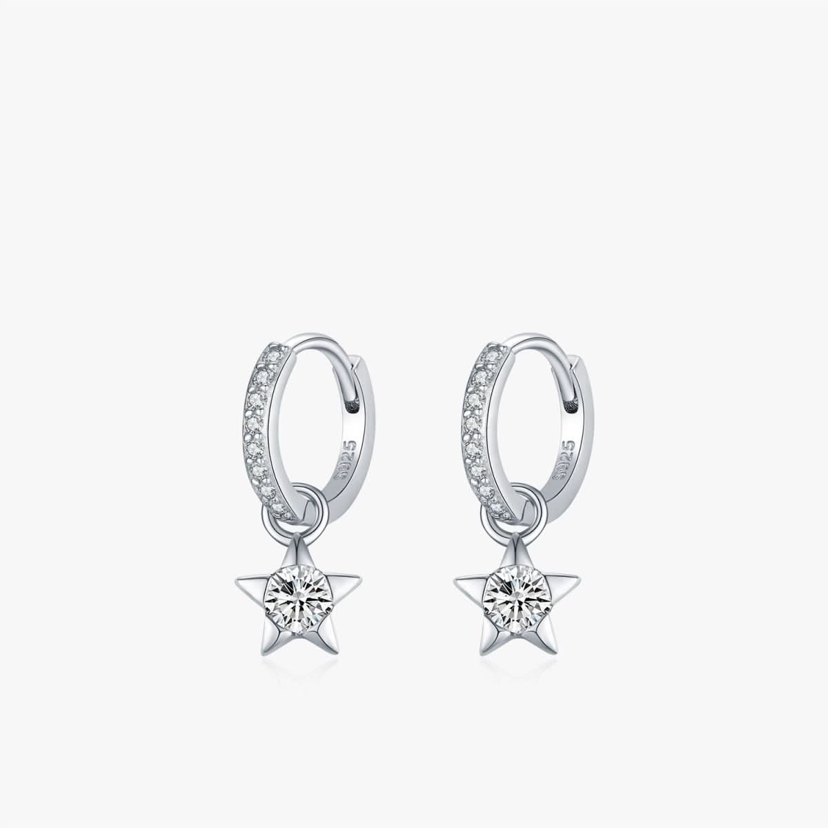Mozan Diamond S925 Silver Trendy Commuter - style Diamond - studded Versatile Star Earrings - Eshtree
