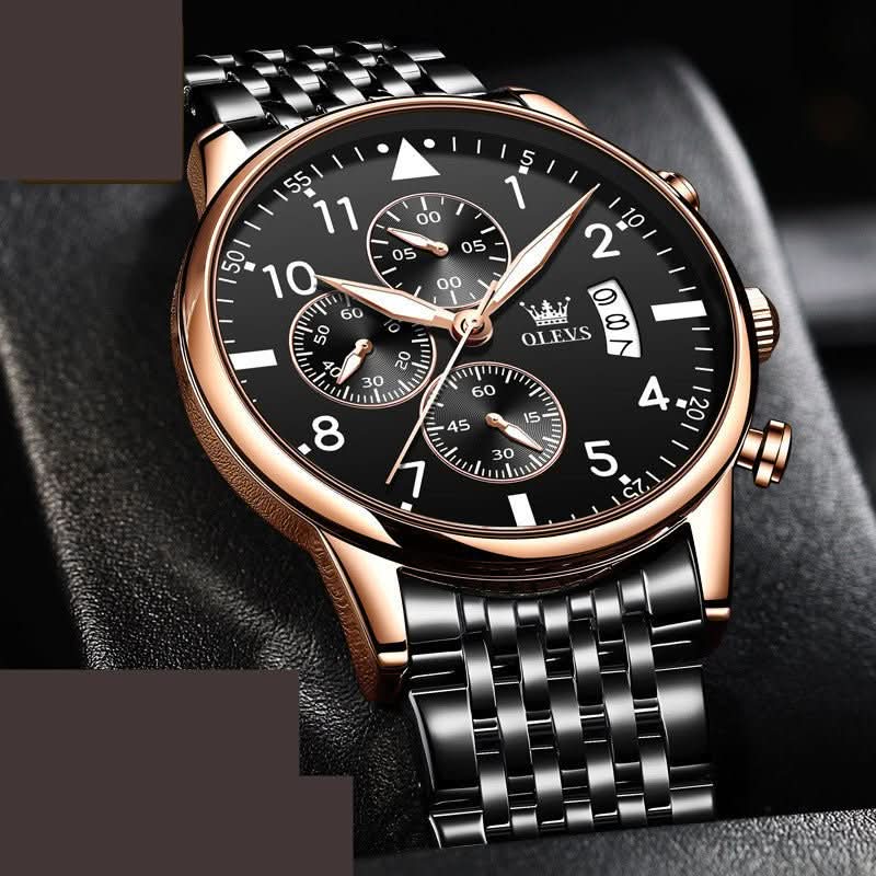 Multi - function Chronograph Quartz Watch Night Light Waterproof - Eshtree