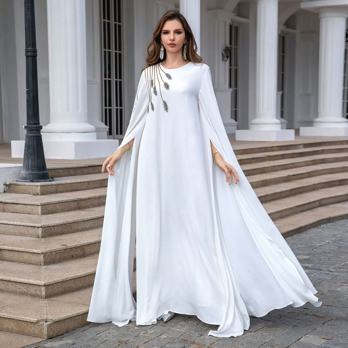 Muslim Robe Abaya Embroidered Women's Robe Evening Gown - Eshtree
