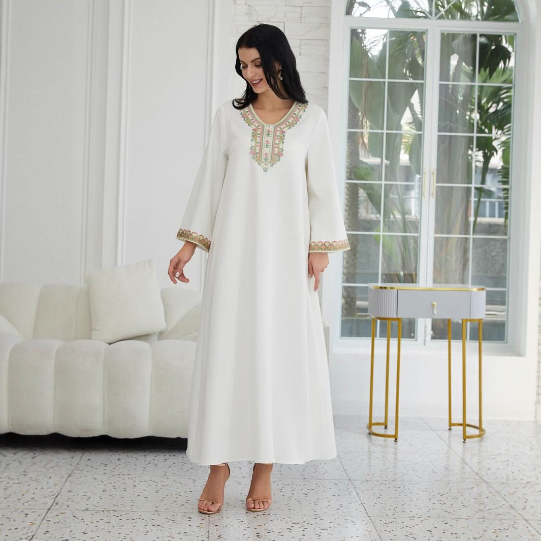 Muslim Women's Wear Fashion Stitching Lace Abaiya Robe - Eshtree