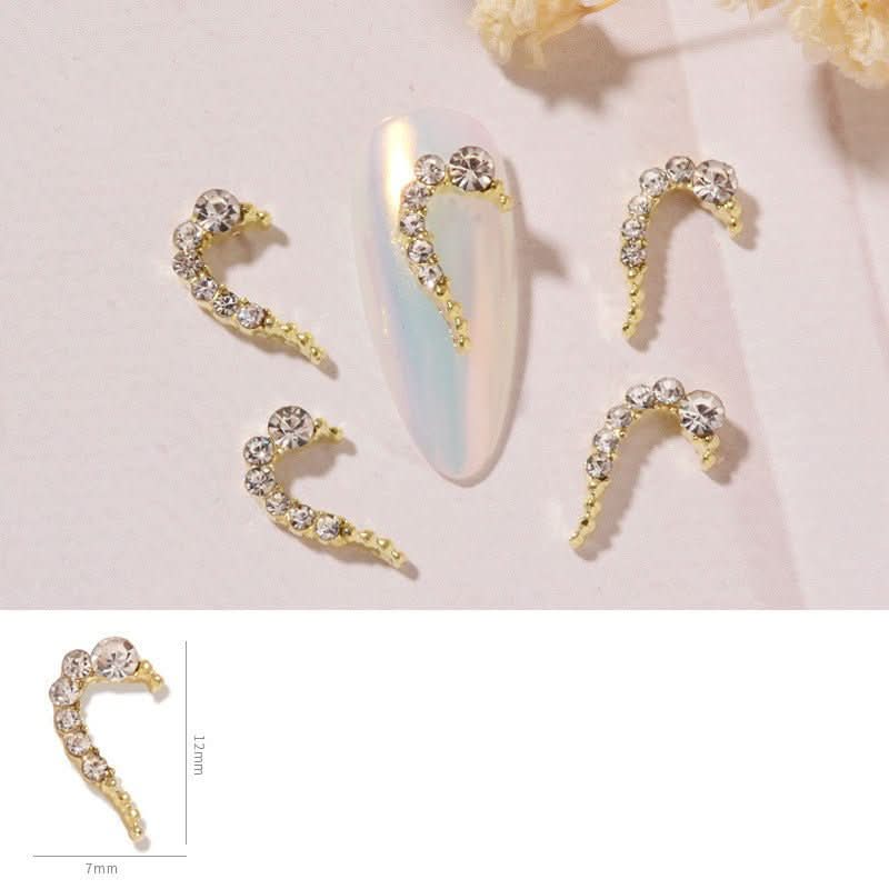 Nail Art DIY Love Heart Alloy Jewelry Nail Piece Nail Decoration Rhinestone - Eshtree