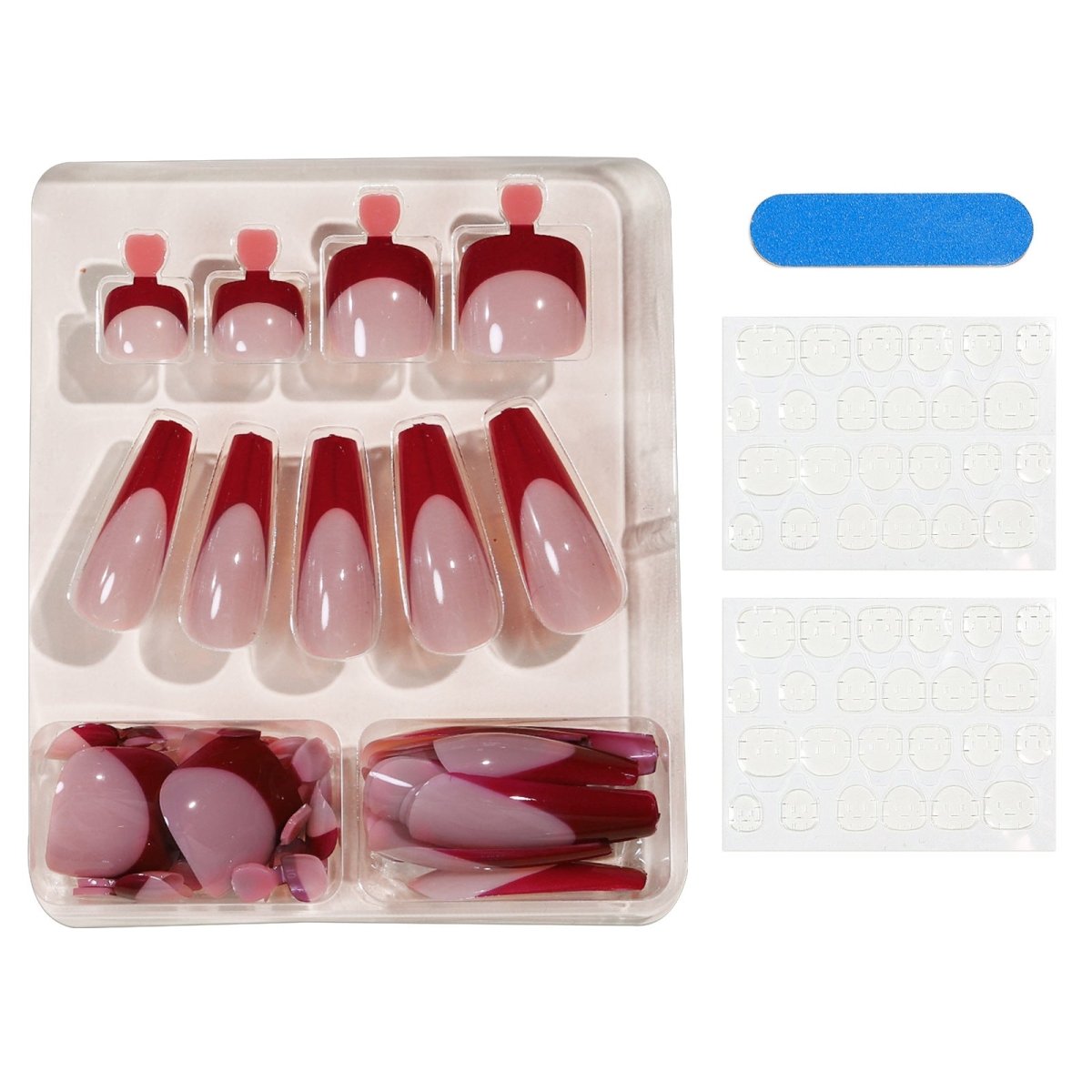 Nail Dressing Nail Bright Red Hand And Foot Patch Set - Eshtree