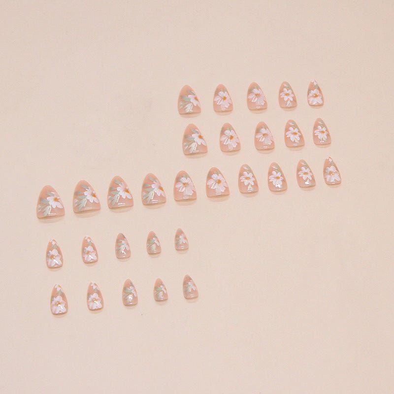 Nail Wear Nail Flower Nail Patch Short Almond - Eshtree