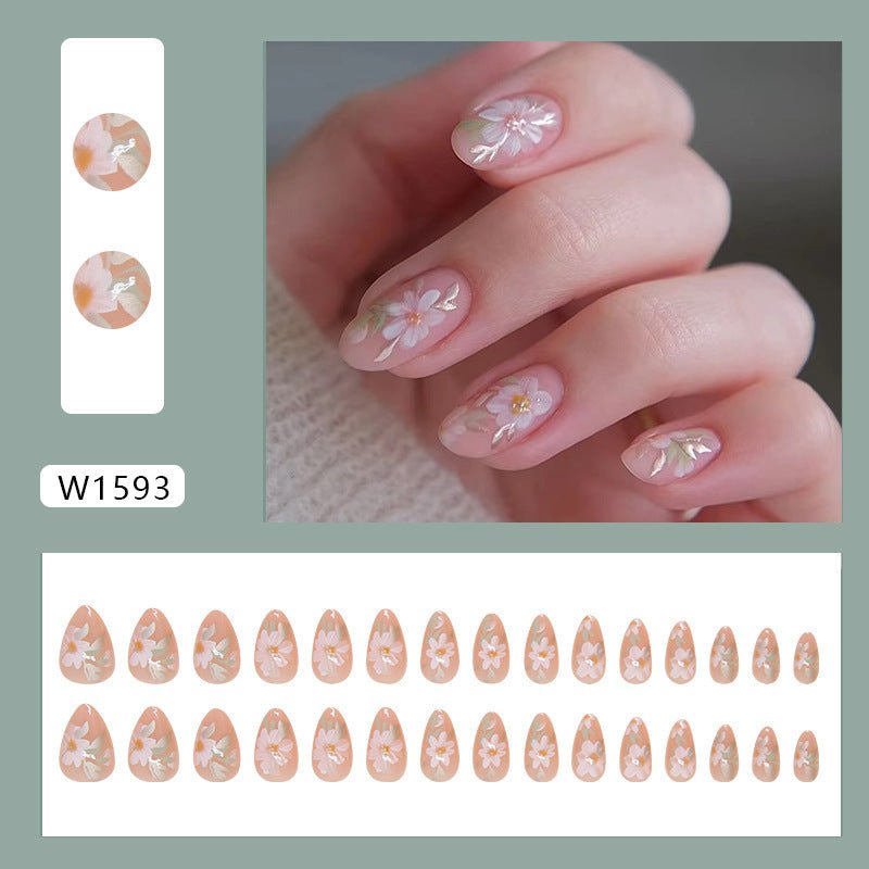 Nail Wear Nail Flower Nail Patch Short Almond - Eshtree