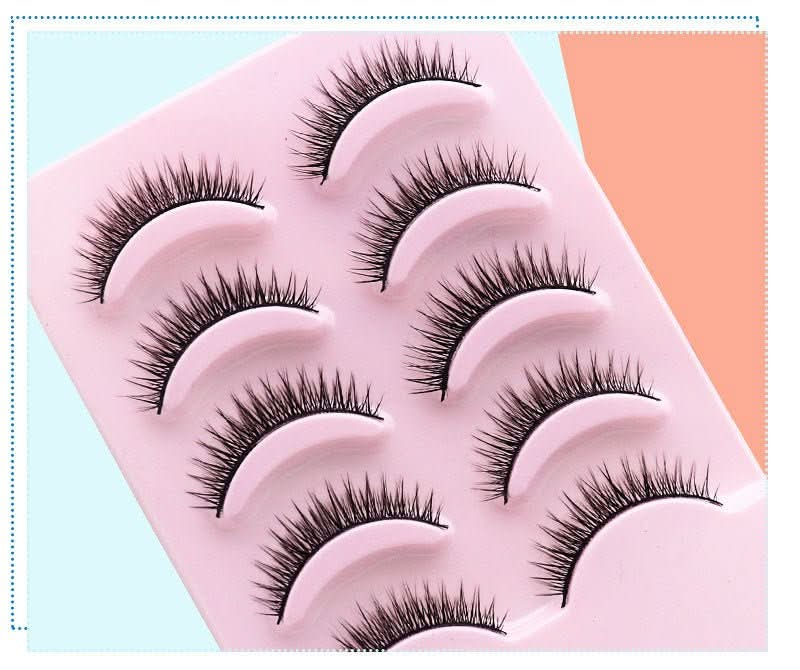 Natural Short Cross False Eyelashes Handmade Fake Eye Lashes Makeup USA - Eshtree