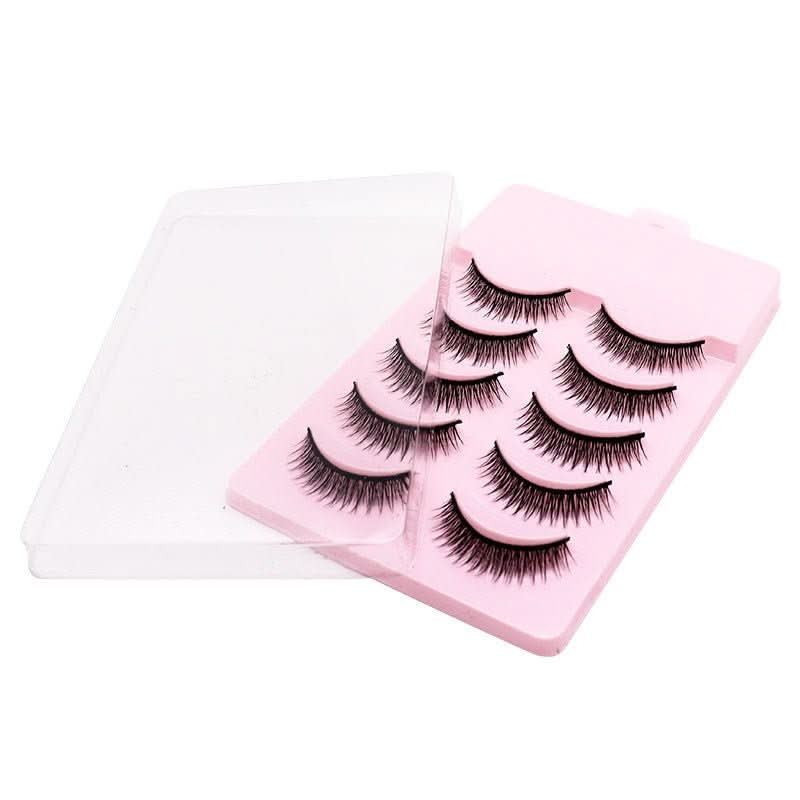 Natural Short Cross False Eyelashes Handmade Fake Eye Lashes Makeup USA - Eshtree