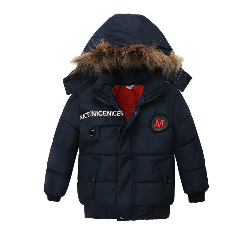 New Children's Cotton Padded Clothes Thickened Hooded Coat - Eshtree