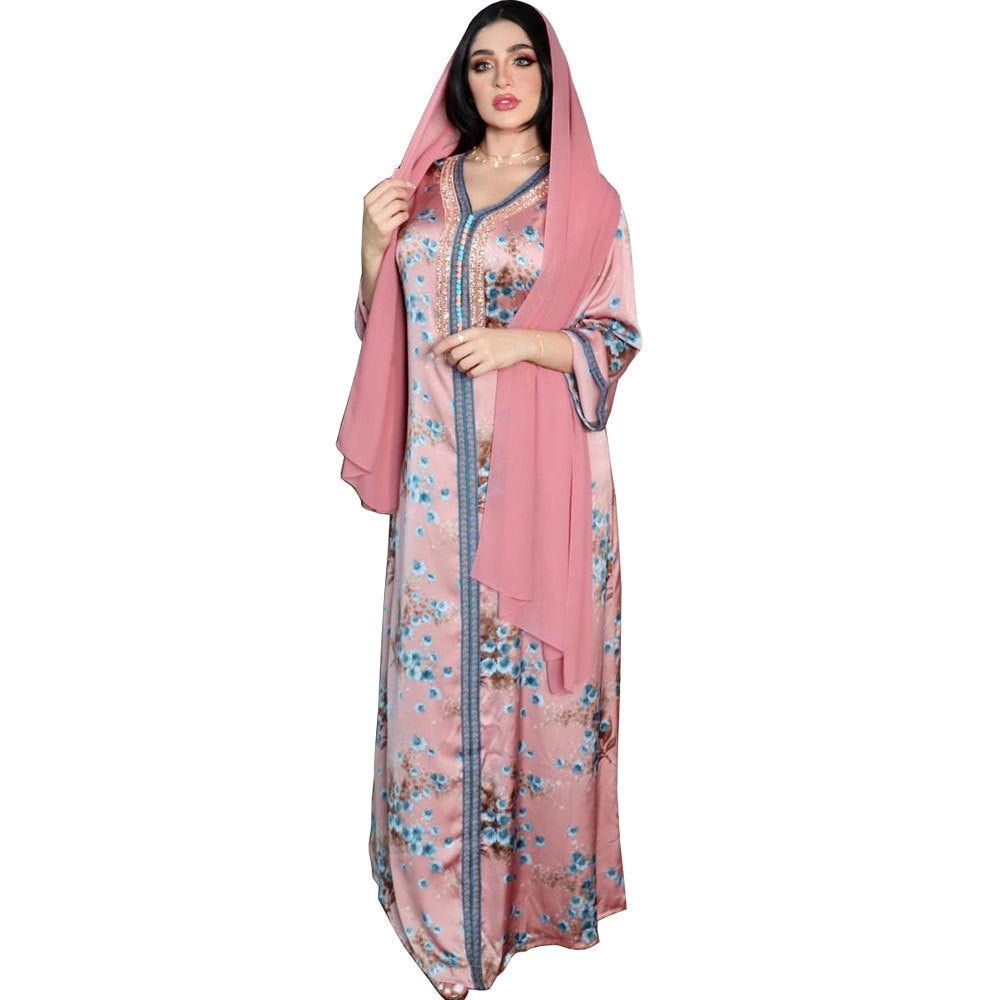 New Hot Diamond Muslim Print Dress - Eshtree
