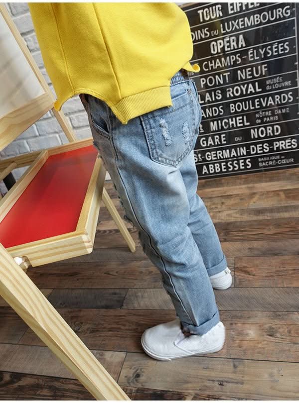 New Korean Style Boys Ripped Trousers - Eshtree