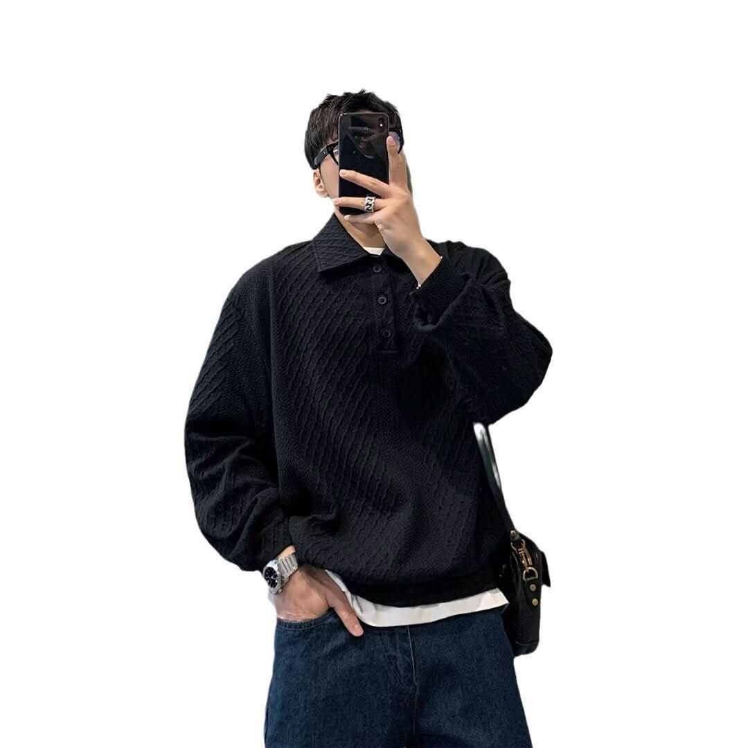 New Waffle Collar Sweatshirt For Men - Eshtree