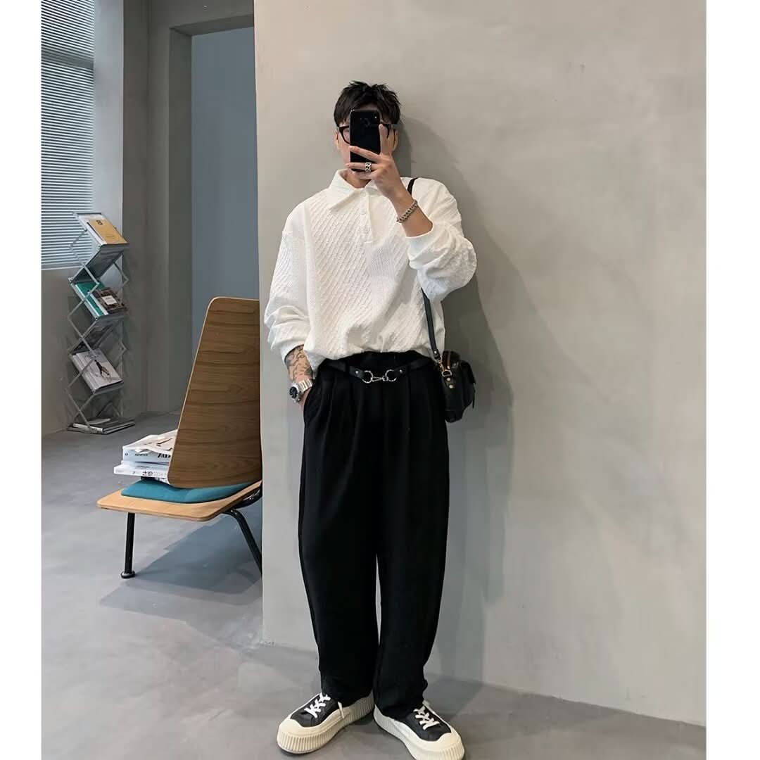 New Waffle Collar Sweatshirt For Men - Eshtree