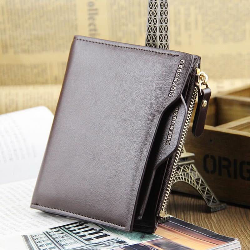 New wallet men short section wallet cross section men's vertical card package driver's license package - Eshtree