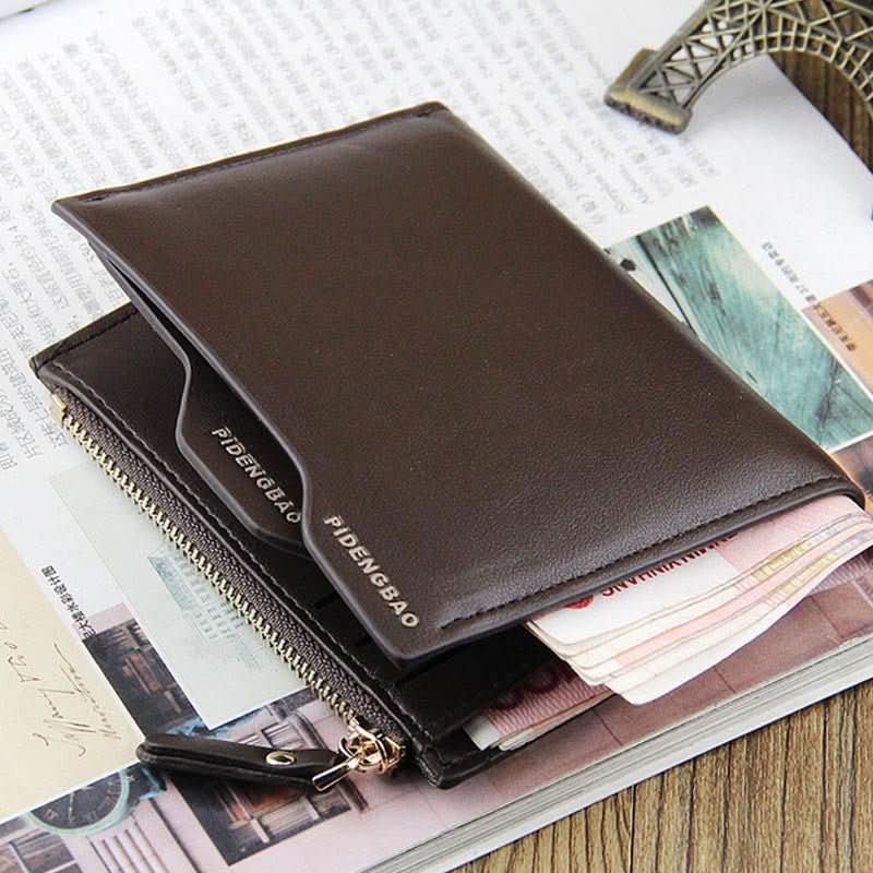 New wallet men short section wallet cross section men's vertical card package driver's license package - Eshtree