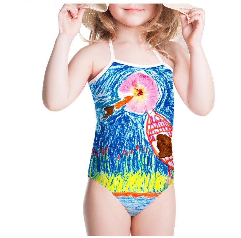 One - pieces Children's Swimwear Bathing Suit Printing Girls' Swimsuit Summer Baby Bodysuits - Eshtree