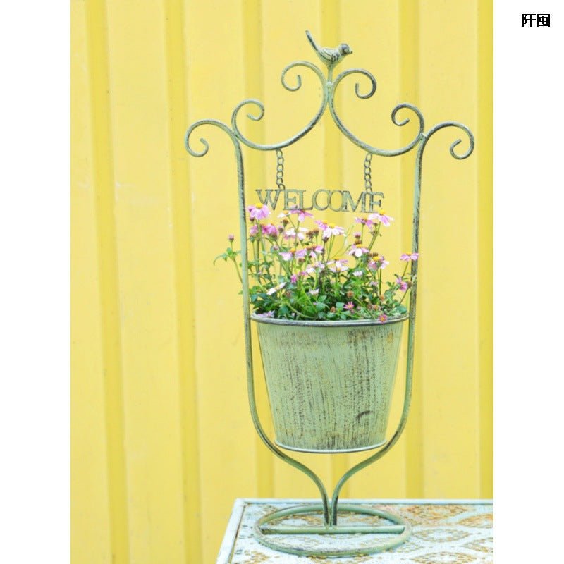 Outdoor Courtyard Iron Flower Basket Decoration Garden Ornaments - Eshtree