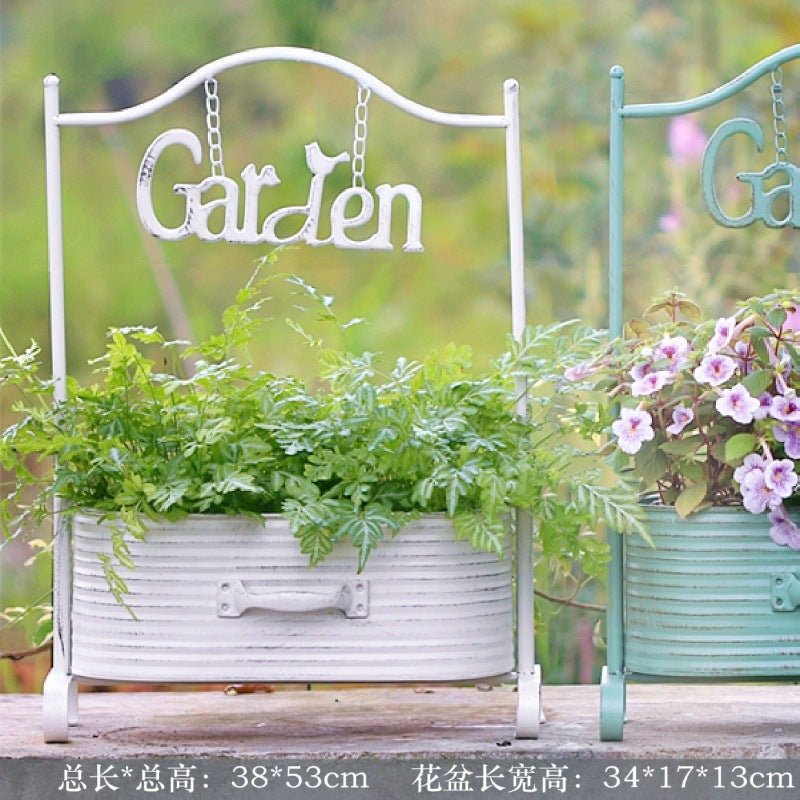 Outdoor Courtyard Iron Flower Basket Decoration Garden Ornaments - Eshtree