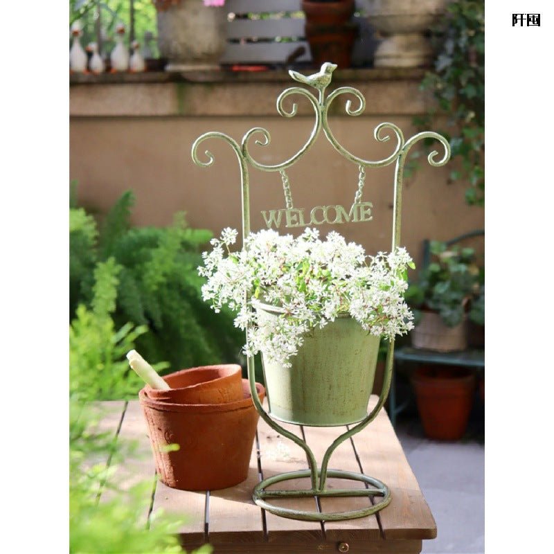Outdoor Courtyard Iron Flower Basket Decoration Garden Ornaments - Eshtree