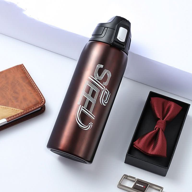 Outdoor Sports Airless Bottle Creative Back Cover 304 Stainless Steel Daily Necessities - Eshtree