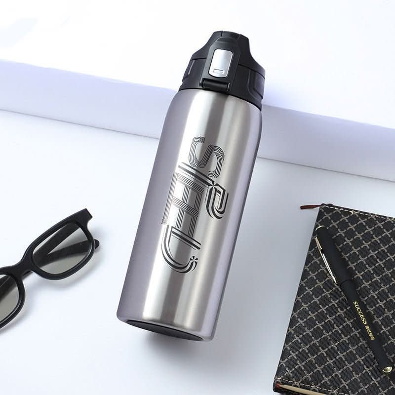 Outdoor Sports Airless Bottle Creative Back Cover 304 Stainless Steel Daily Necessities - Eshtree