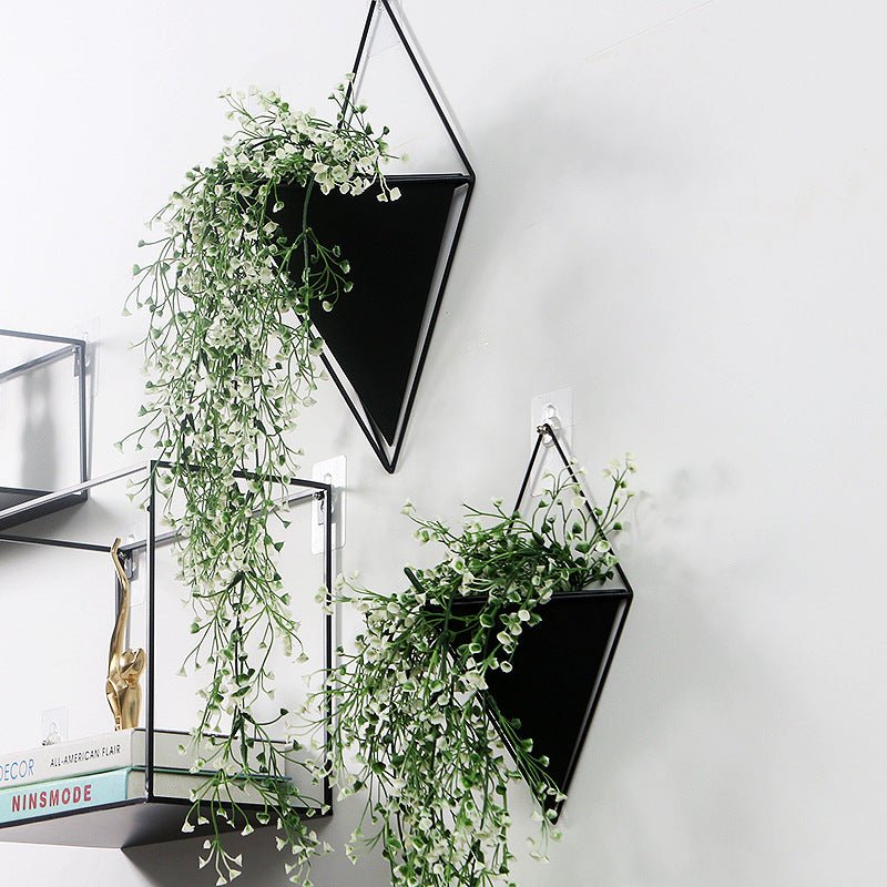 Pastoral And Creative Wrought Iron Wall Decoration Flower Basket - Eshtree