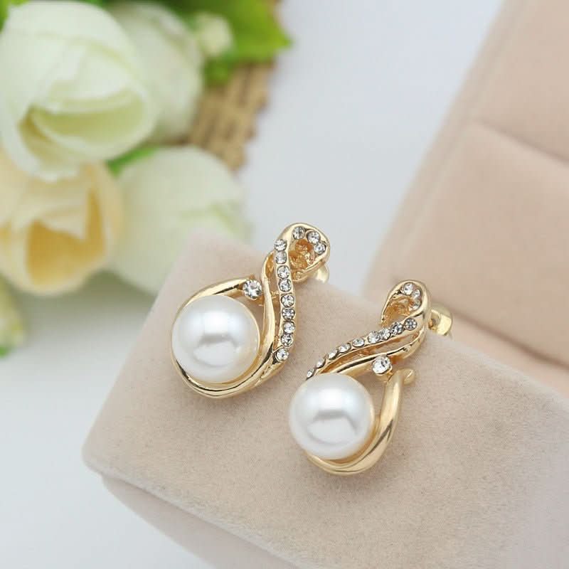 Pearl Necklace And Earrings Set Popular Dinner Bridal Accessories - Eshtree