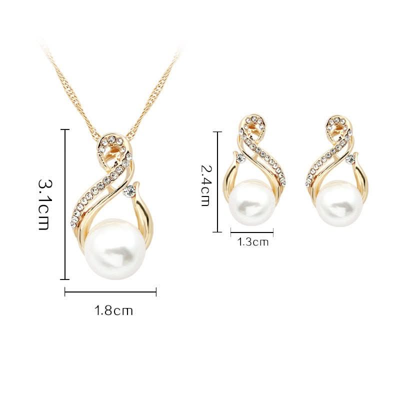 Pearl Necklace And Earrings Set Popular Dinner Bridal Accessories - Eshtree