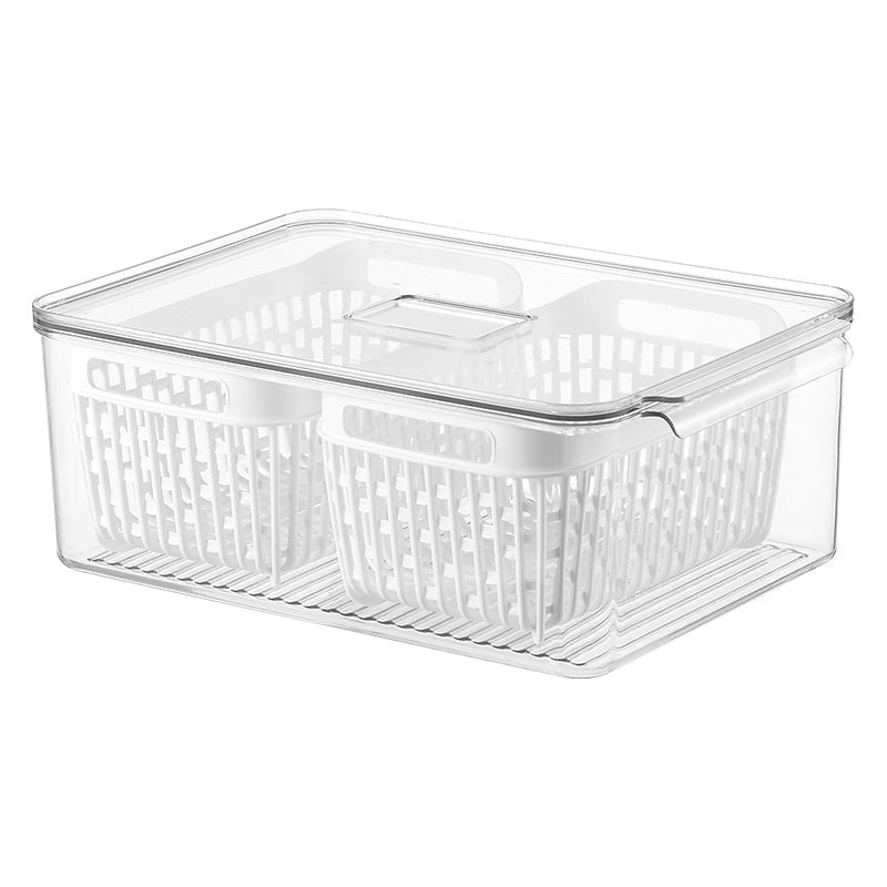 PETG Material Kitchen Fruit Vegetable Storage Plastic Tape Drain Basket Storage Box - Eshtree