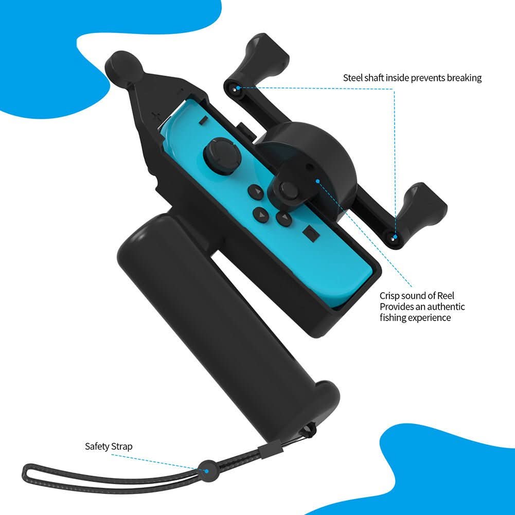 Plastic Game Console Controller Holder Fishing Rod Shaped Handle Grips Accessories - Eshtree