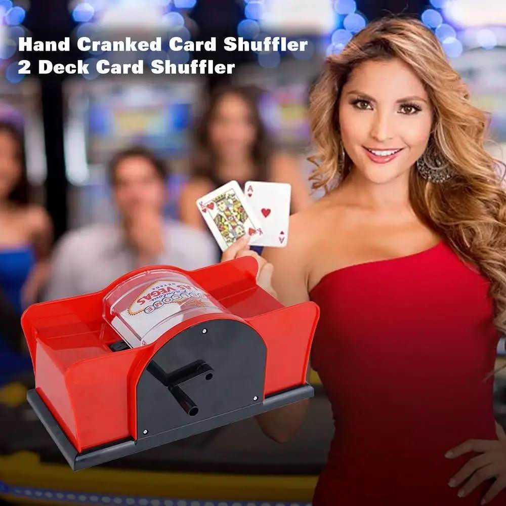 Poker Card Hand Shuffler Easy Hand Cranked Casino Card Shuffling Machine For Blackjack Poker Texas - Eshtree