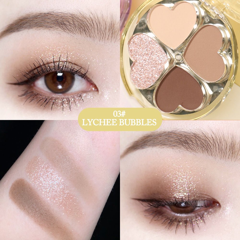 Portable Pearlescent Waterproof Daily Earth Color Lucky Four - leaf Clover Eyeshadow - Eshtree