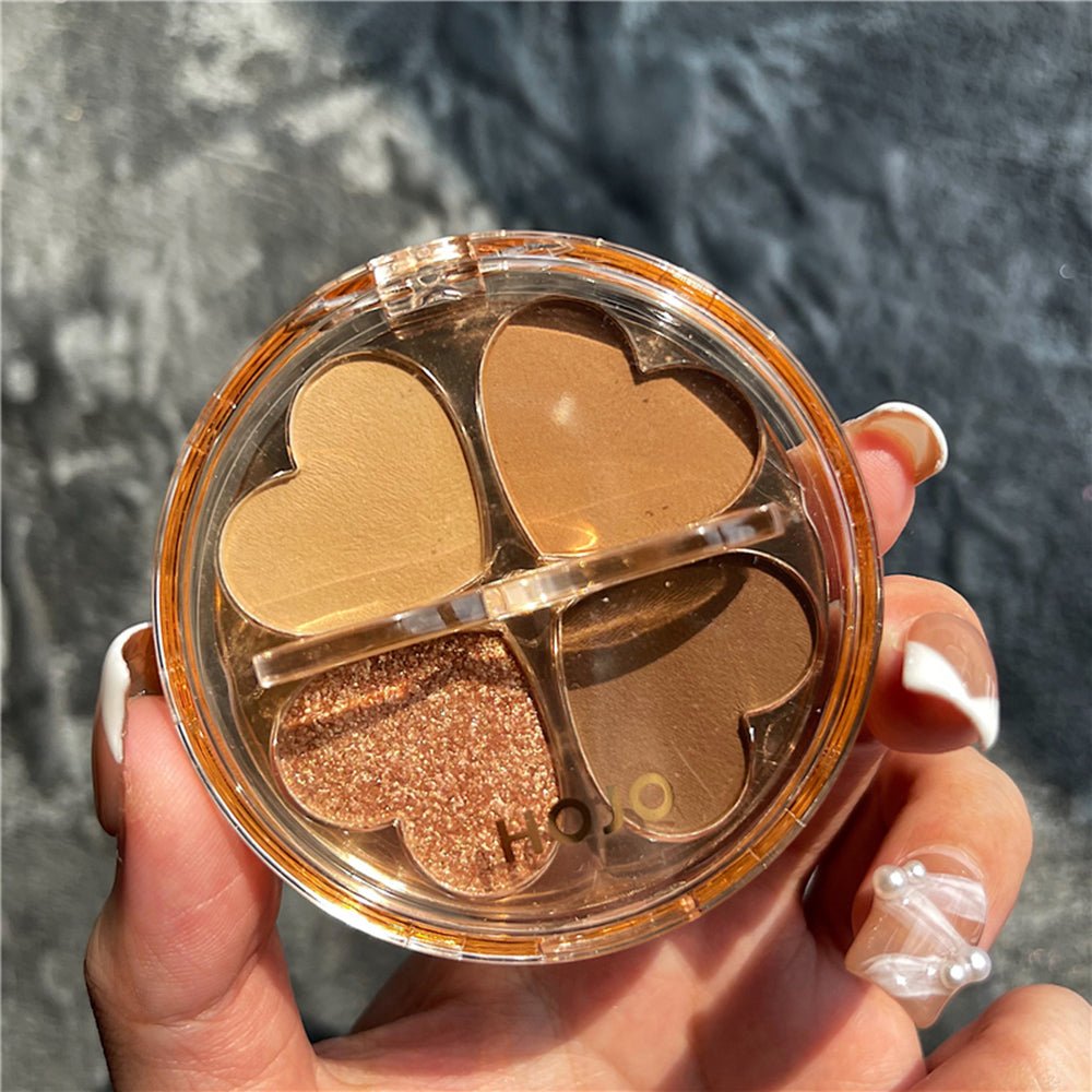 Portable Pearlescent Waterproof Daily Earth Color Lucky Four - leaf Clover Eyeshadow - Eshtree