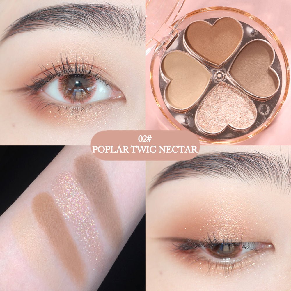 Portable Pearlescent Waterproof Daily Earth Color Lucky Four - leaf Clover Eyeshadow - Eshtree