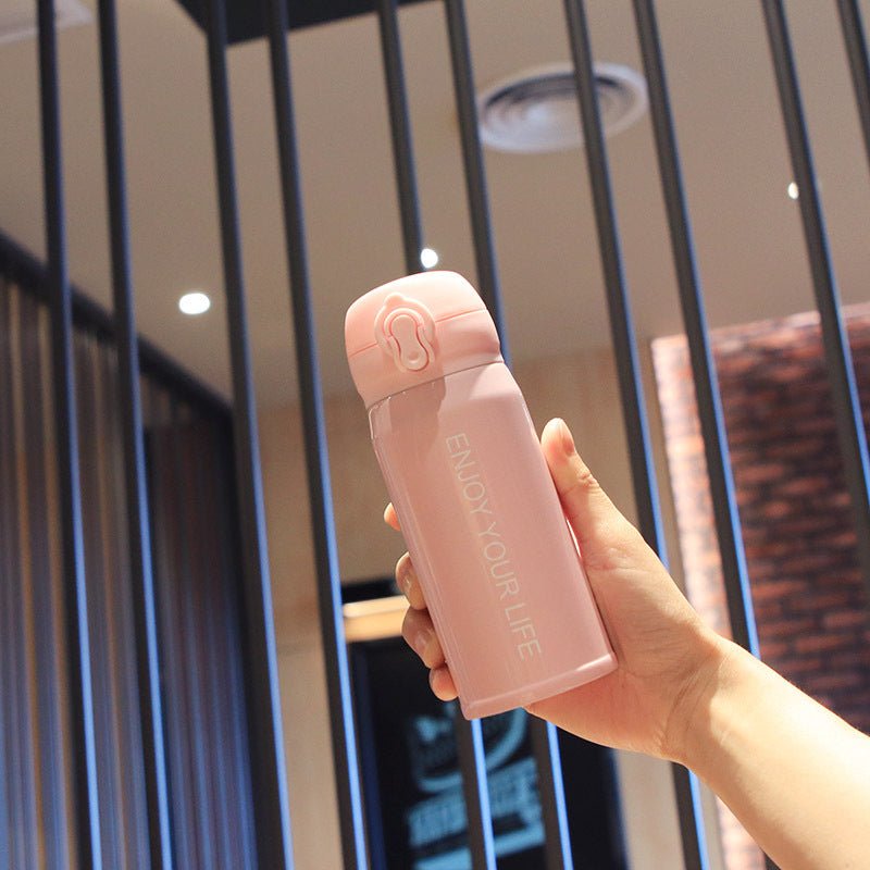 Portable Water Cup With Vacuum Bounce Cover 350ml Cup Male - Eshtree