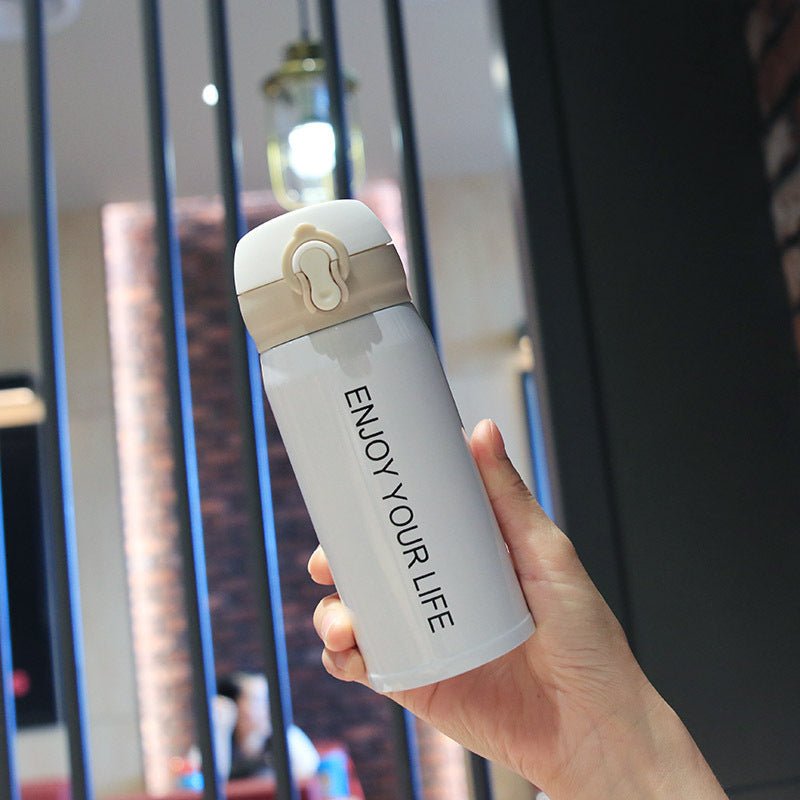 Portable Water Cup With Vacuum Bounce Cover 350ml Cup Male - Eshtree