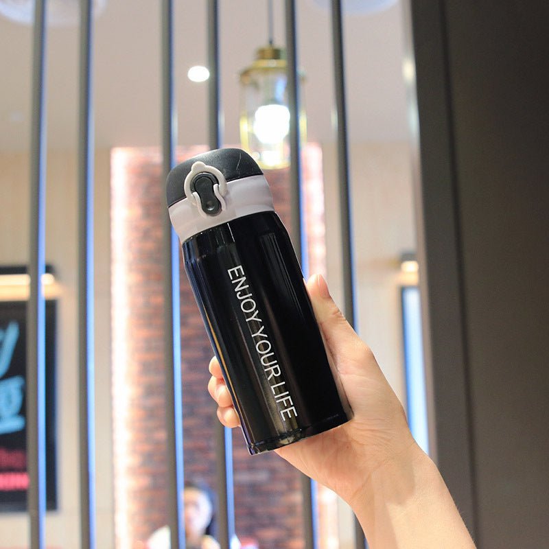 Portable Water Cup With Vacuum Bounce Cover 350ml Cup Male - Eshtree