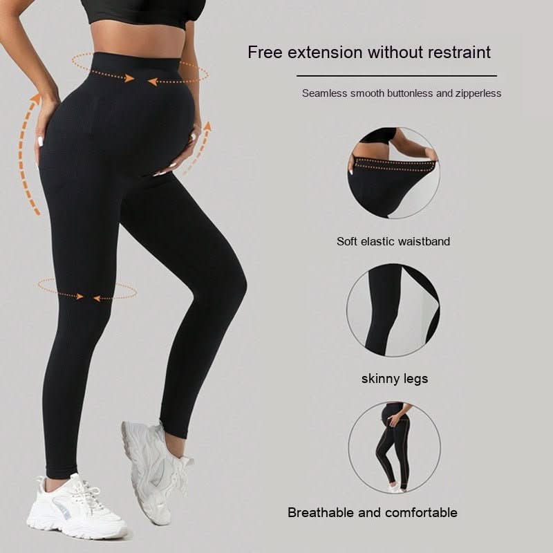 Pregnant Women Seamless Belly Support Outer Wear Yoga Pants - Eshtree